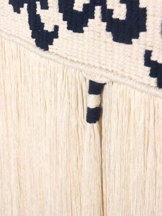 White and black macrame wall hanging - Wapas