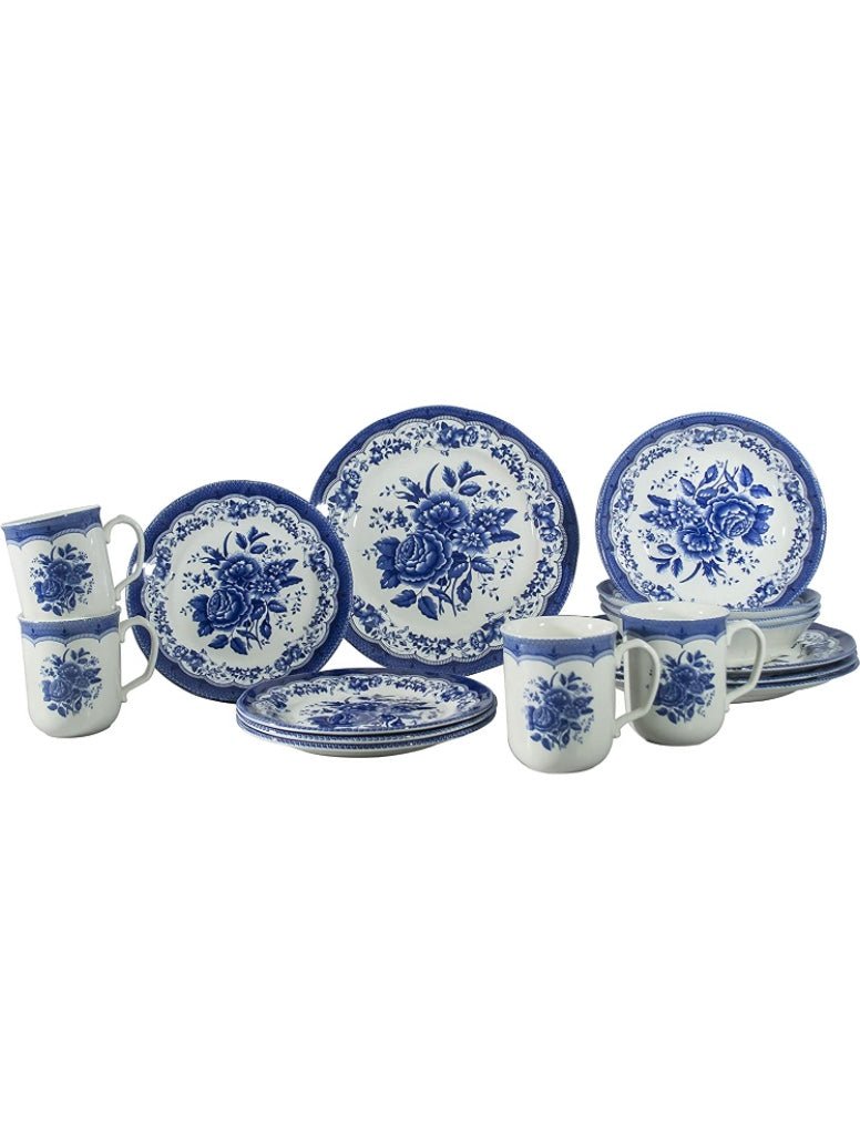 White and blue flowers pattern royal dinnerware - Wapas