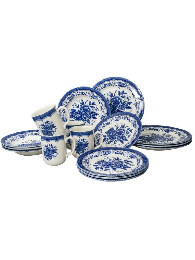 White and blue flowers pattern royal dinnerware - Wapas