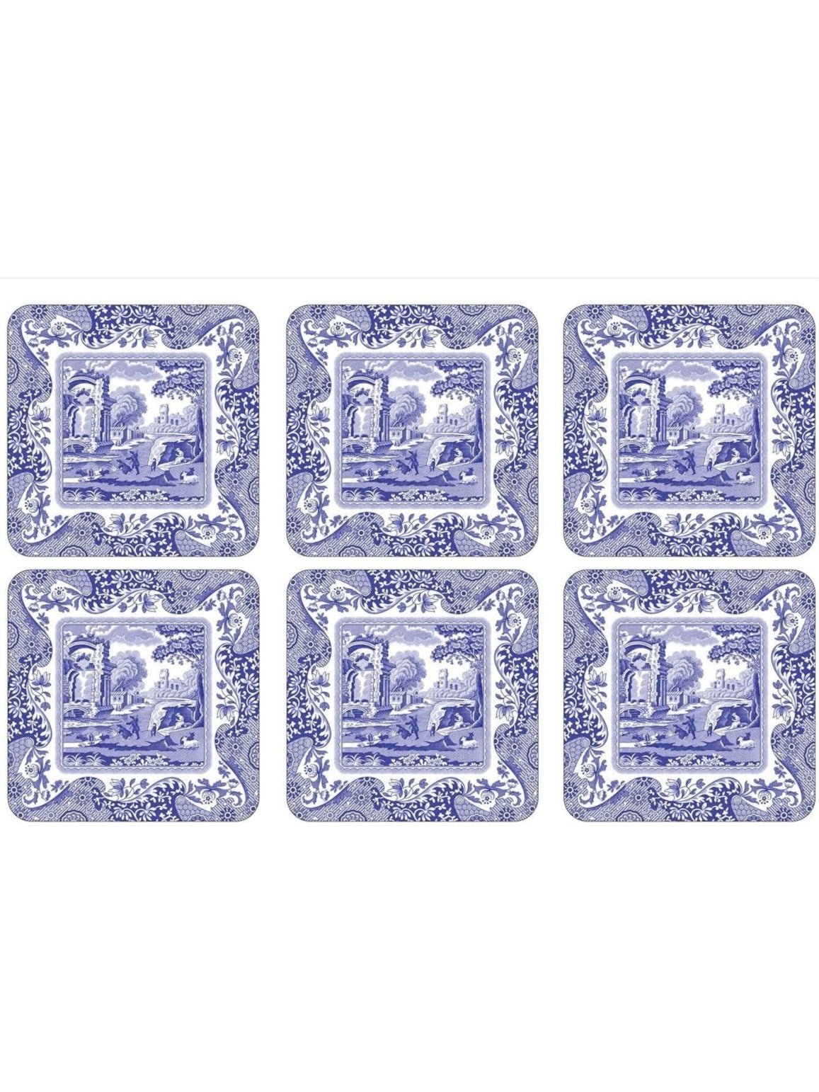 White and blue Italian collection coasters . Set of 4 - Wapas