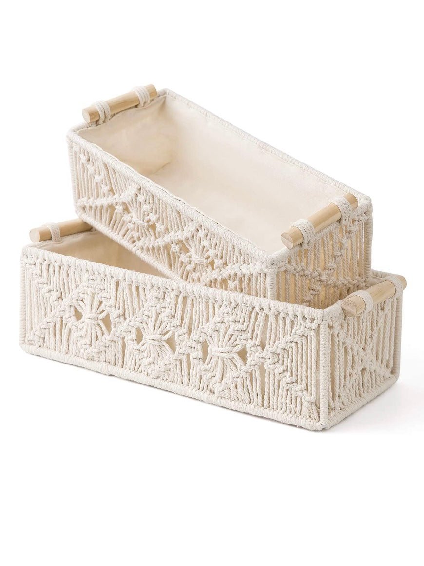White macrame boxes. Set of 2 - Wapas