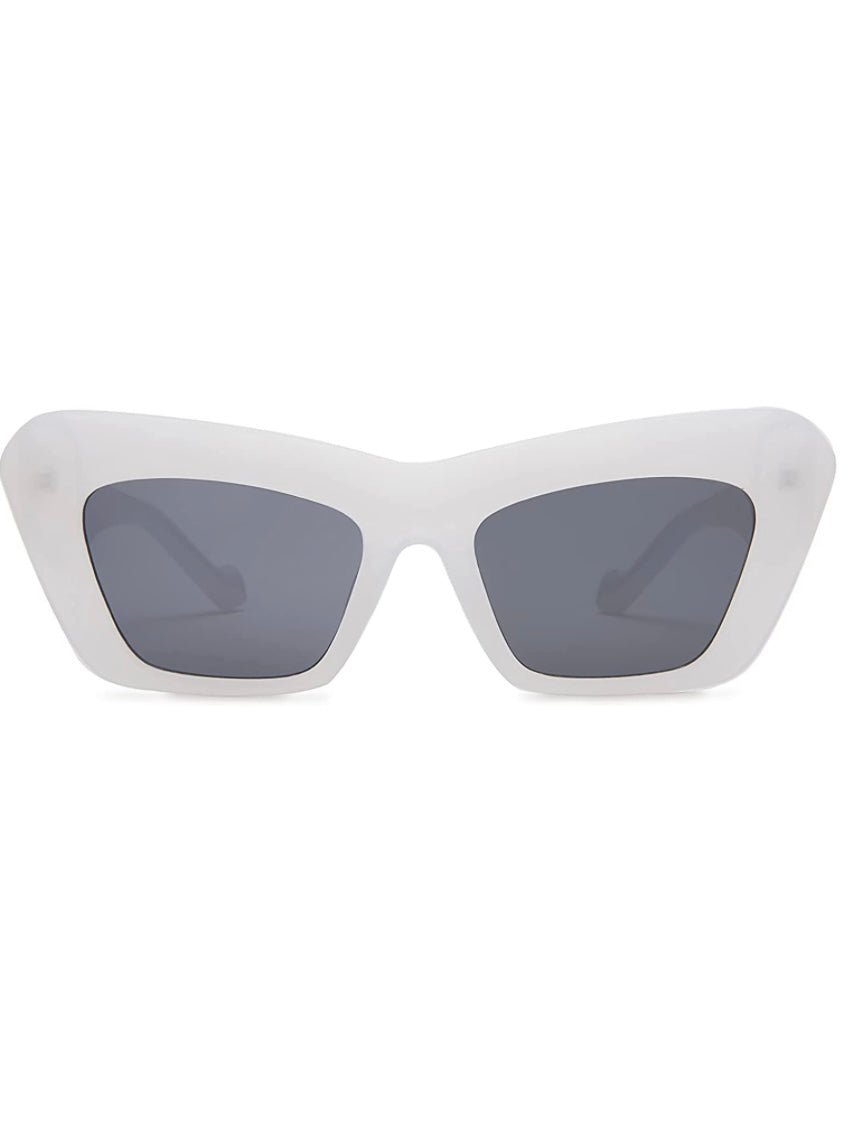 White/Gray cat eye retro sunglasses - Wapas