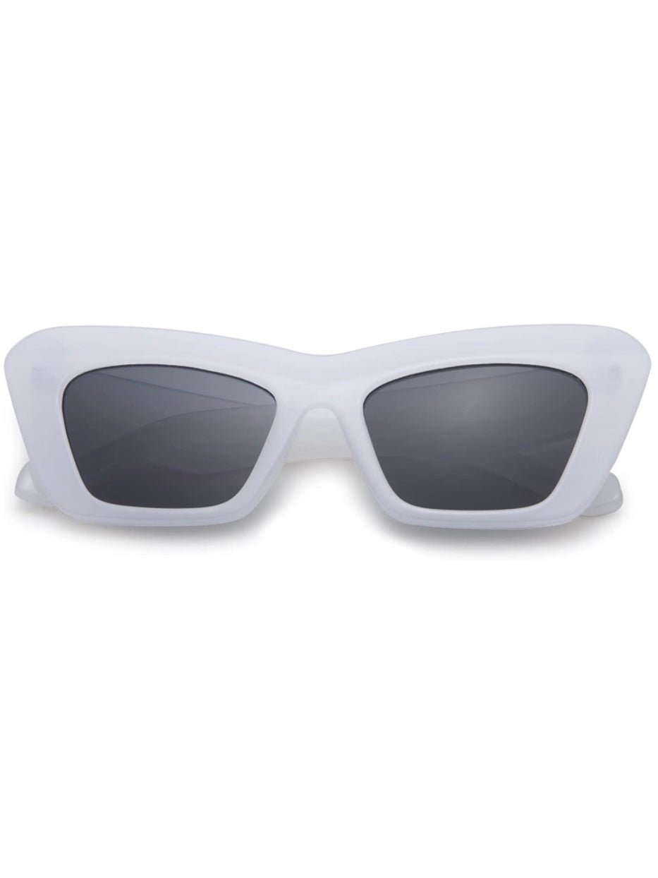 White/Gray cat eye retro sunglasses - Wapas