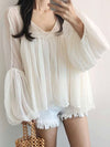 Off white bishops sleeves blouse