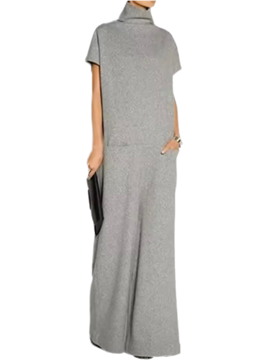 Gray tube maxi dress