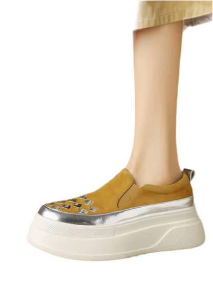 Yellow and silver platforms slip on