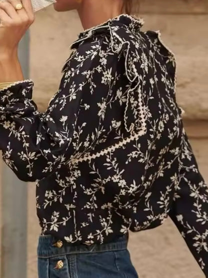 Black and white embroidered shirt