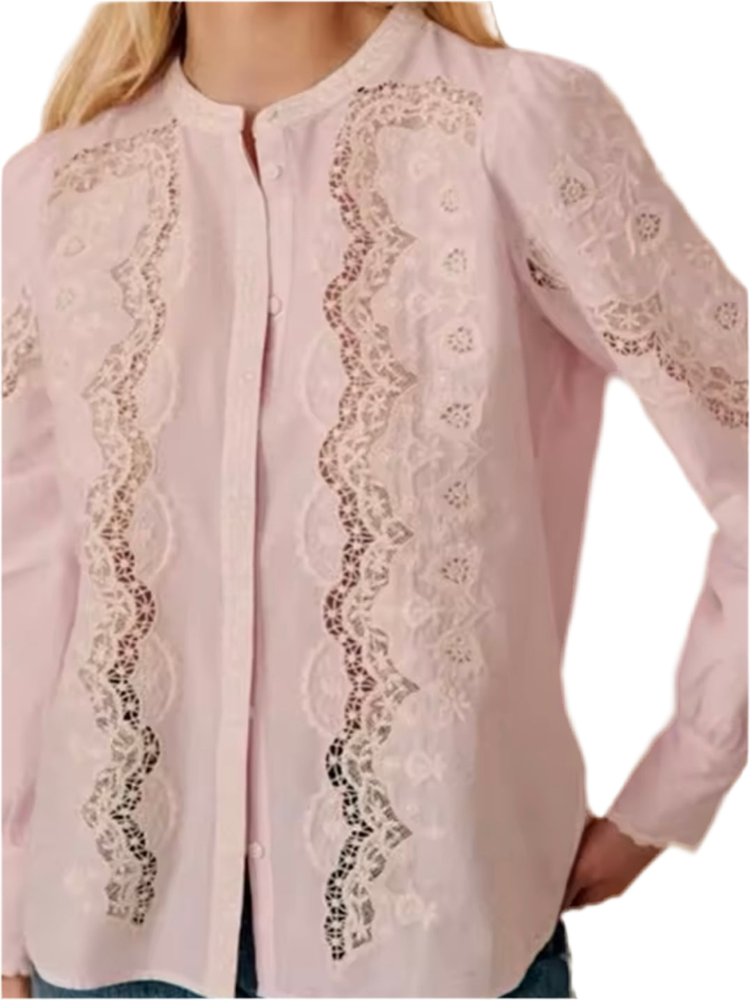 Rose embroidered beige shirt