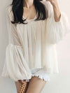 Off white bishops sleeves blouse