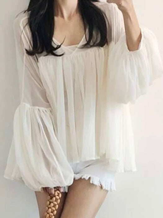 Off white bishops sleeves blouse