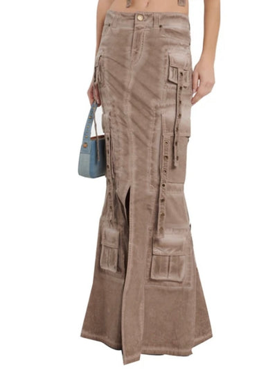 Brown cargo tube skirt