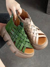 Beige apricot loafers platform shoes
