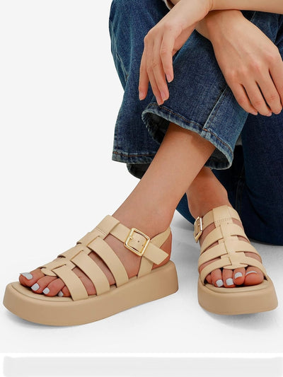 Beige Roman polyurethane sandals