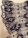 Navy blue knitted lace short dress