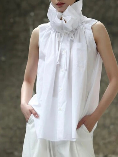 Victoria white sleeveless top