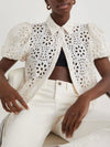 White lace knitted top