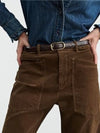 Oversized corduroy high waist barrel pants