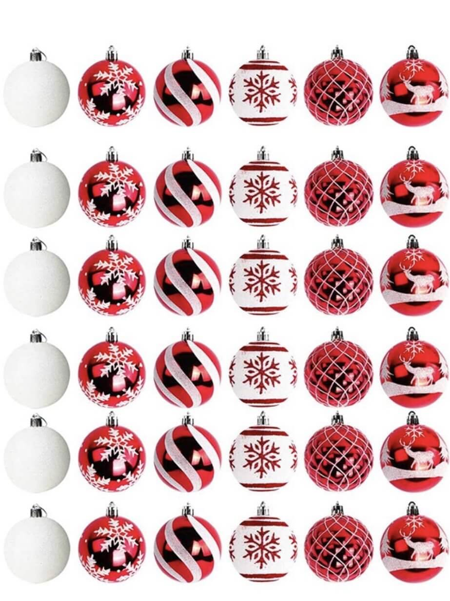 36 Christmas ball holiday ornaments - Wapas