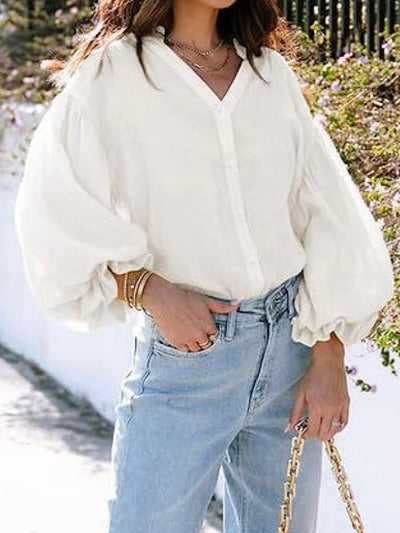 White bomber sleeves shirt