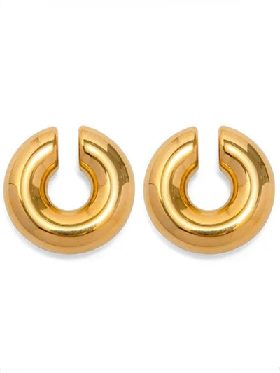 Caspless fat hoop earrings