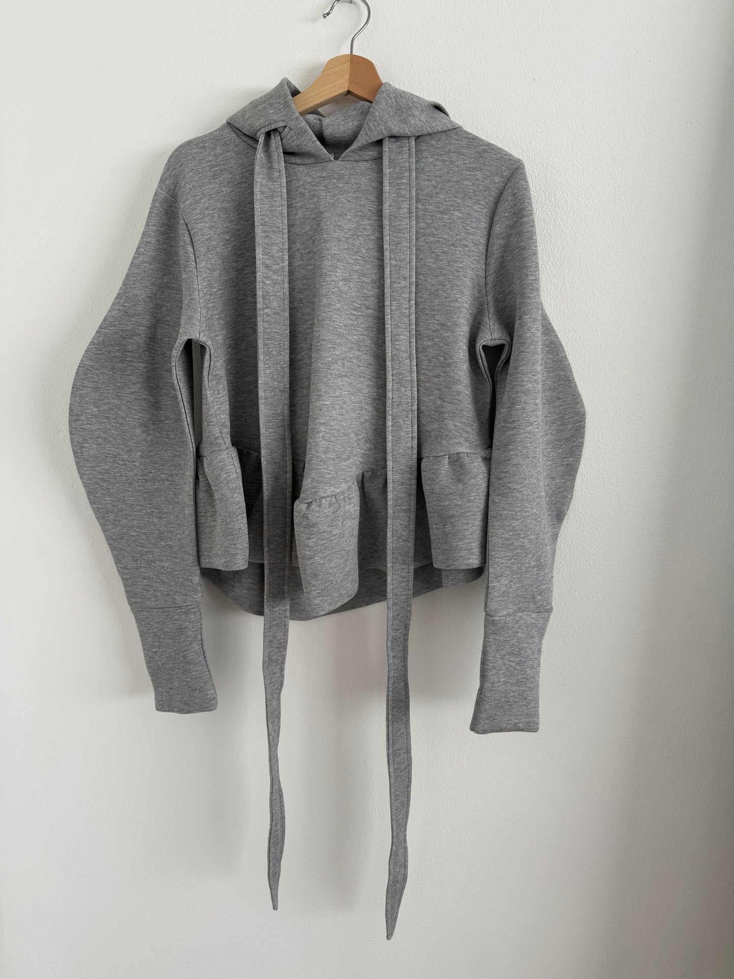 Gray quilted hoodie