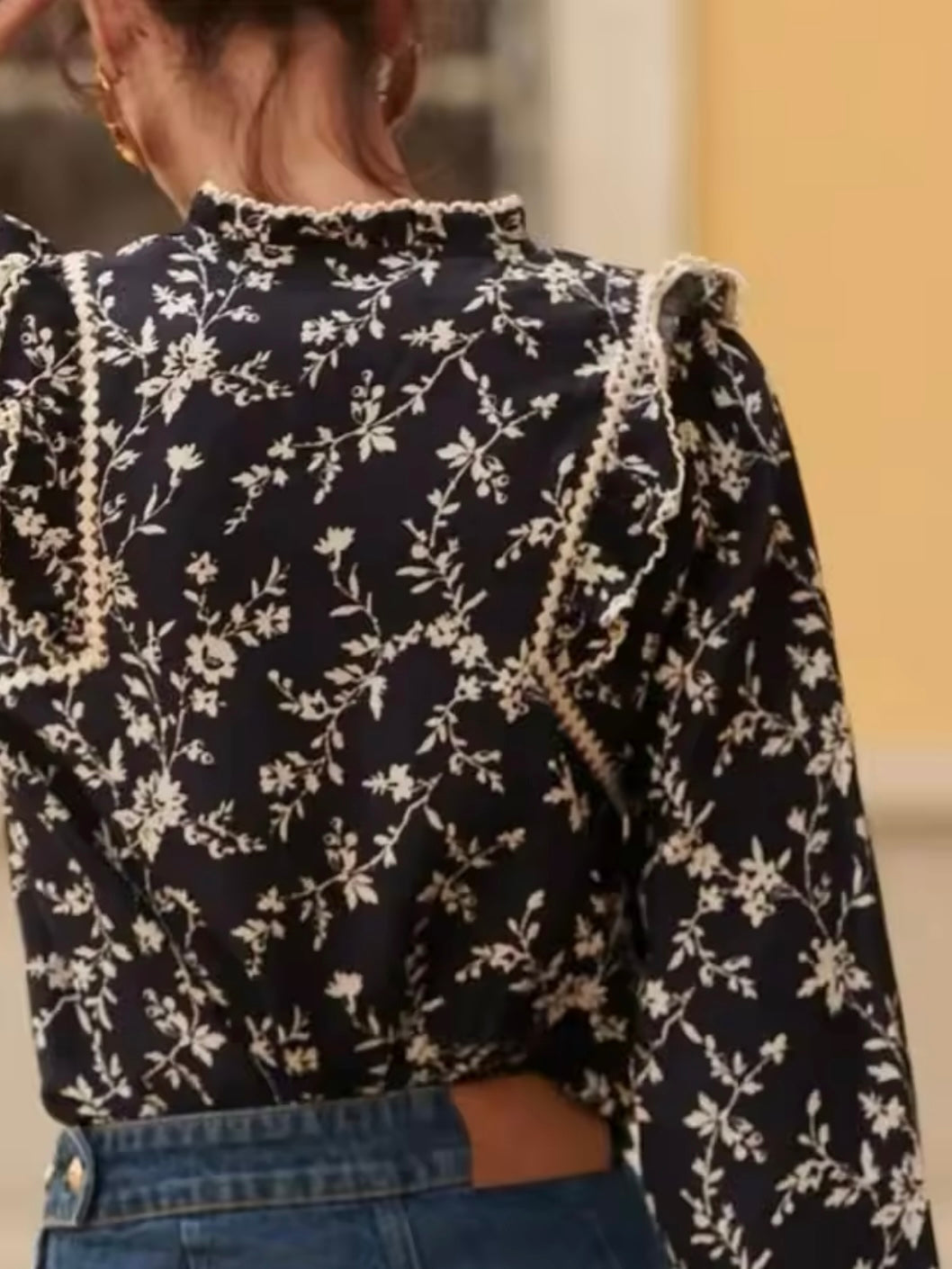 Black and white embroidered shirt