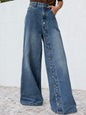 High-Waisted Loose Buttoned Jean Pants