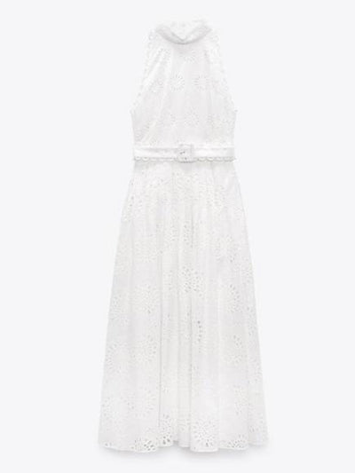 White lace maxi dress
