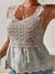 Beige floral lace top