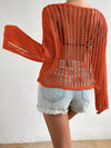 Orange knitted net top