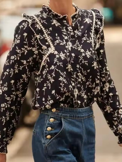 Black and white embroidered shirt