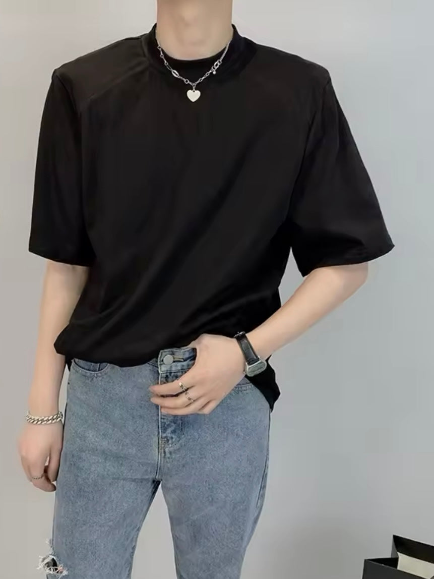 Pad shoulder sleeves T-shirt