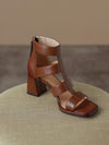Dark brown high heels sandals