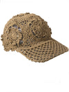 Brown knitted crochet baseball hat