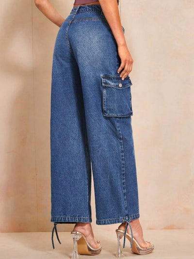 Mid blue cargo joggers