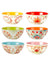 Set of 6 multicolored ceramic bowls