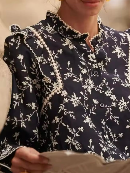 Black and white embroidered shirt