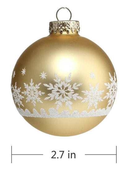 9 Golden glass balls ornaments - Wapas