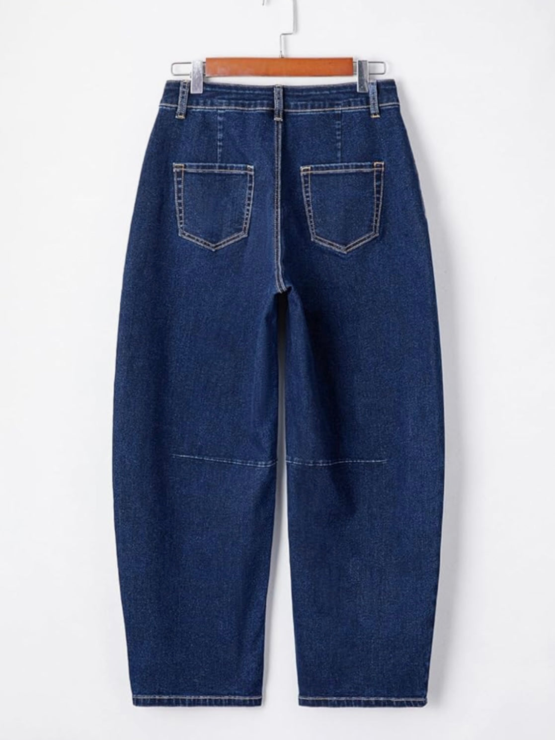 Blue barrel jeans