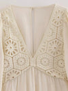 Beige crochet romper