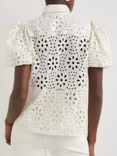 White lace knitted top