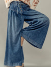 Washed pinktuck wide leg pants