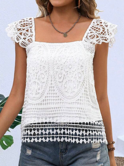 White texture lace top