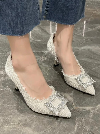 Beige low heel shoes