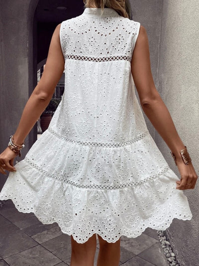 White boho mini dress