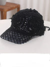 Black knitted crochet baseball hat