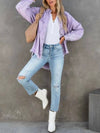 Purple denim jacket