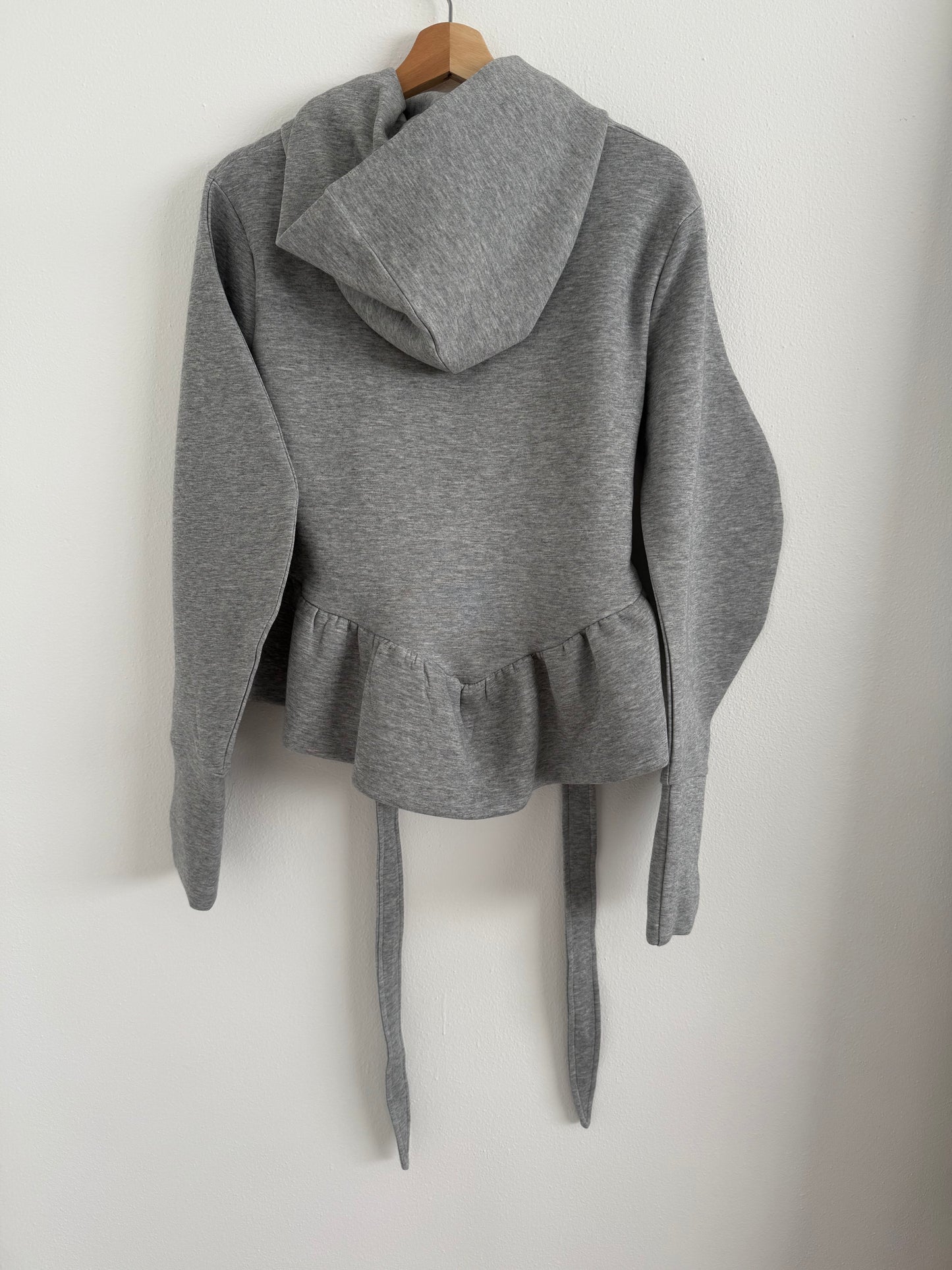 Gray quilted hoodie