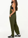 Olive green sleeveless loose jumpsuit
