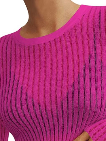 Fuchsia thin fabric sweater top